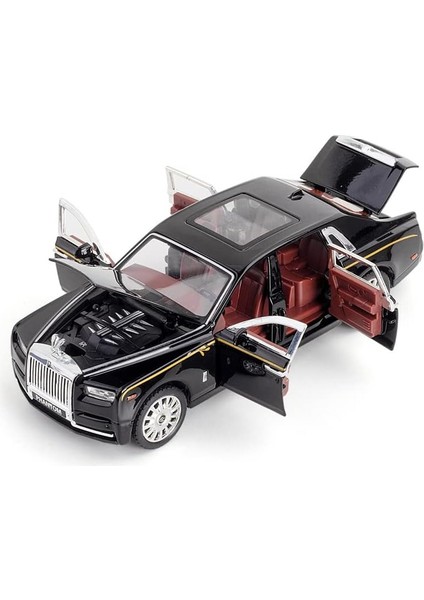 Alaşım Koleksiyonluk Rolls-Royce Phantom Model Oyuncak Araba, 1/32 Ölçekli Pres Döküm Araç Modeli Geri Çekin Araçlar Sesli ve Işıklı Phantom Oyuncak, Araba Logosu Katlanabilir1 (Yurt Dışından)