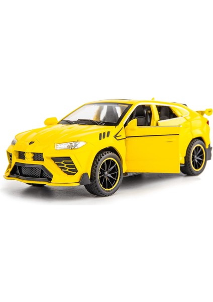Oyuncak Araba 1/32 Lamborghini Urus Model Araba Için Işık ve Ses ile Geri Çekin Oyuncak Araç 3+ Yaş Yürümeye Başlayan Erkek Kız Noel Doğum Günü Hediyesi Sarı Araba1 (Yurt Dışından)