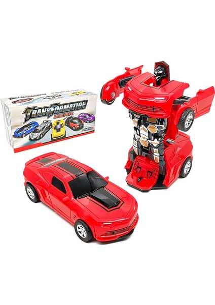Dönüşen Oyuncak Araba - Robot Araba Oyuncak 2'si 1 Arada Deformasyon Arabası - Sürtünmeyle Çalışan Araba Kamyon Oyuncakları1 (Yurt Dışından)