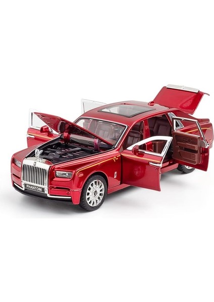 Alaşım Koleksiyonluk Rolls-Royce Phantom Model Oyuncak Araba, 1/32 Ölçekli Pres Döküm Araç Modeli Geri Çekin Araçlar Sesli ve Işıklı Phantom Oyuncak, Araba Logosu Katlanabilir1 (Yurt Dışından)