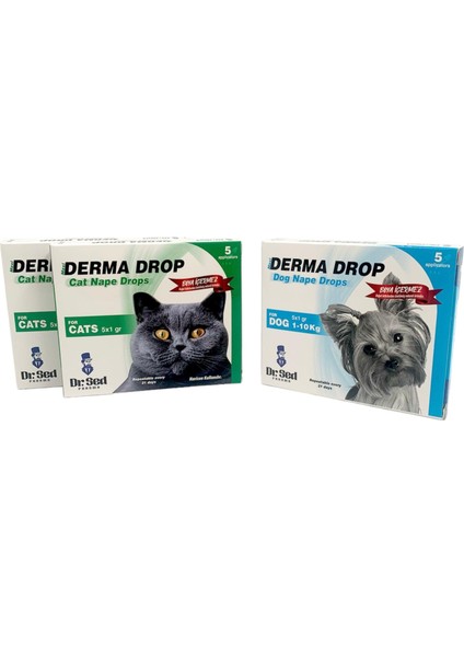 Dr Sed Kediler Için 2 Kutu Damla + 1-10KG Köpekler Için Damla