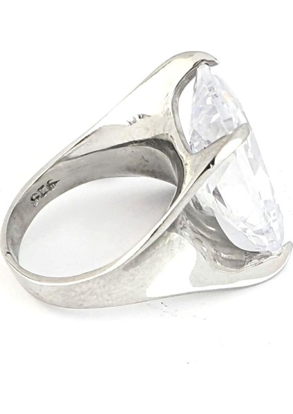 Zirkon Taşlı 925ayar Gümüş Tasarım Tek taş Yüzük modelleri