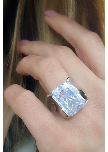 Zirkon Taşlı 925ayar Gümüş Tasarım Tek taş Yüzük indirimleri