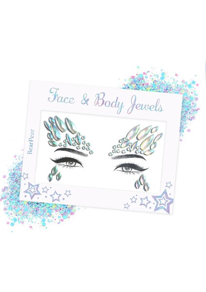 Madison Karanlıkta Parlayan Yapışkanlı Yüz Makyaj Taşı Festival Face Gems