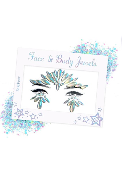 Sydney Karanlıkta Parlayan Yapışkanlı Yüz Makyaj Taşı Festival Face Gems