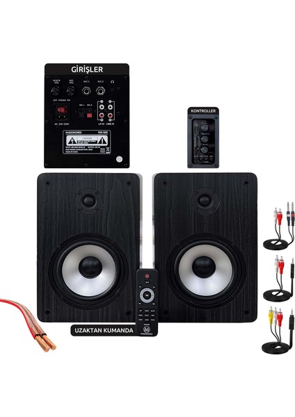 Impressive Paket 6 Monitör Mikrofon Ses Kartı Kulaklık Midi Klavye Pad Controller Stüdyo Ekipmanları Seti