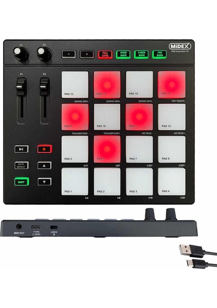 Impressive Paket 6 Monitör Mikrofon Ses Kartı Kulaklık Midi Klavye Pad Controller Stüdyo Ekipmanları Seti