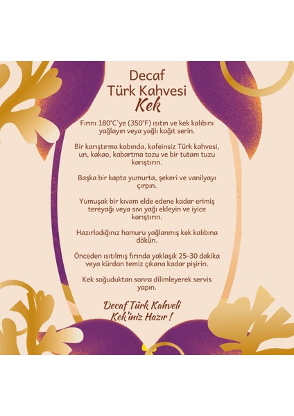 Mim And More Decaf Türk Kahvesi Kafeinsiz Türk Kahvesi 200 gr