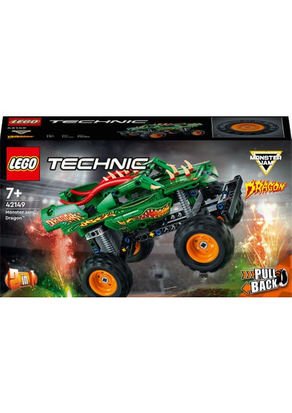 Technic Monster Jam™ Dragon™ 42149 - Oyuncak Kamyonları Seven 7 Yaş ve Üzeri Çocuklar için 2’si 1 Arada Model (217 Parça)