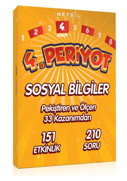 Netbil Yayınları 4. Sınıf Periyot Eğitim seti Matematik - 4. Sınıf Periyot Türkçe - 4. Sınıf Periyot Fen Bilimleri - 4. Sınıf Periyot Sosyal Bilgiler 4'lü Set