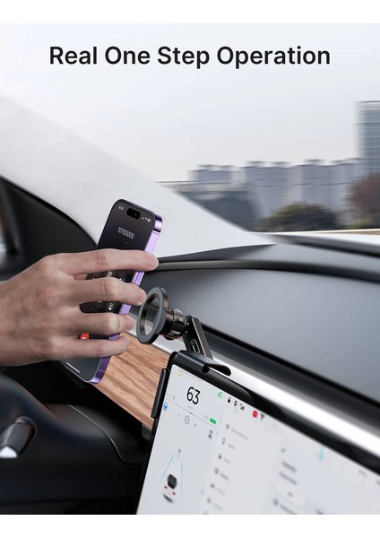 Premium Serisi Tesla Için Model S / x / Y / 3 ile Uyumlu Manyetik Telefon Tutucu Magsafe Uyumlu Araç Içi Telefon Tutucu