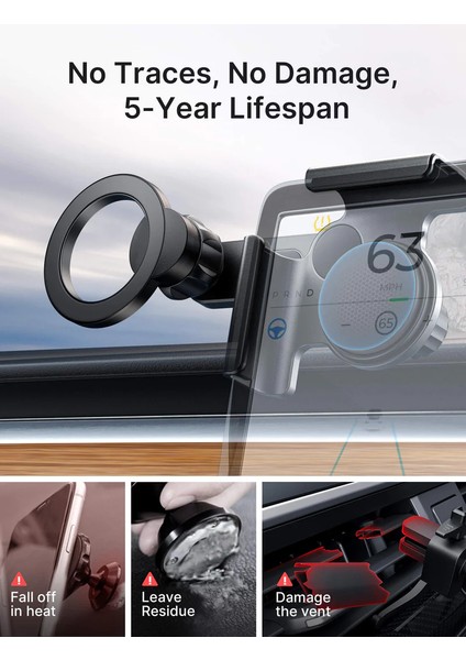 Premium Serisi Tesla Için Model S / x / Y / 3 ile Uyumlu Manyetik Telefon Tutucu Magsafe Uyumlu Araç Içi Telefon Tutucu fırsatları