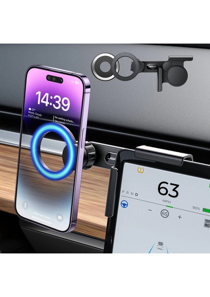 Premium Serisi Tesla Için Model S / x / Y / 3 ile Uyumlu Manyetik Telefon Tutucu Magsafe Uyumlu Araç Içi Telefon Tutucu indirimleri