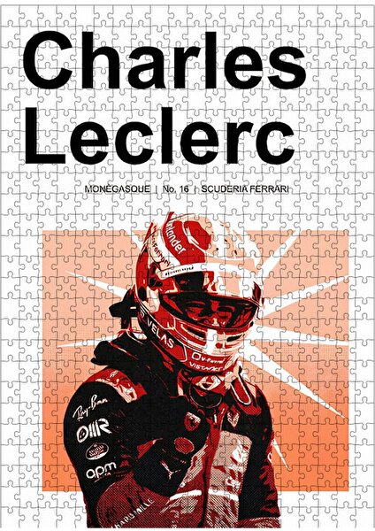 Ahşap Mdf Puzzle Yapboz Charles Leclerc Formula 1 500 Parça 50*70 cm