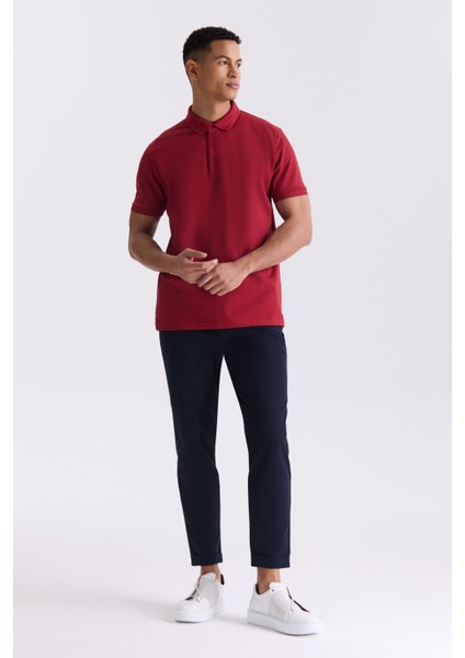 Bordo Slim Fit %100 Pamuk Merserize Polo Yaka T-shirt fiyatları