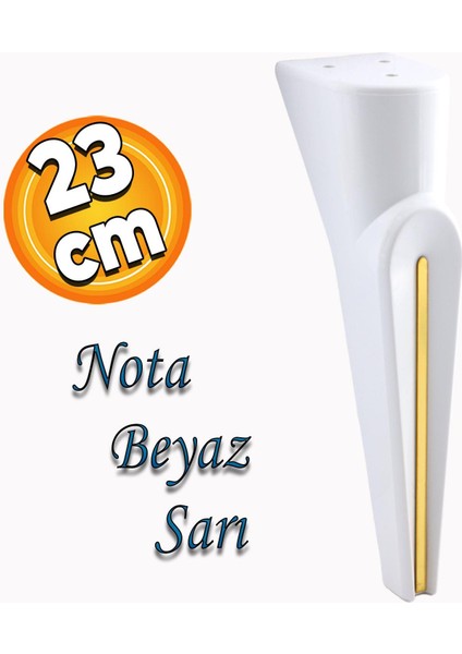 Nota Mobilya Kanepe Sehpa Tv Ünitesi Koltuk Ayağı Baza Ayakları Beyaz Altın Gold Sarı 23 cm