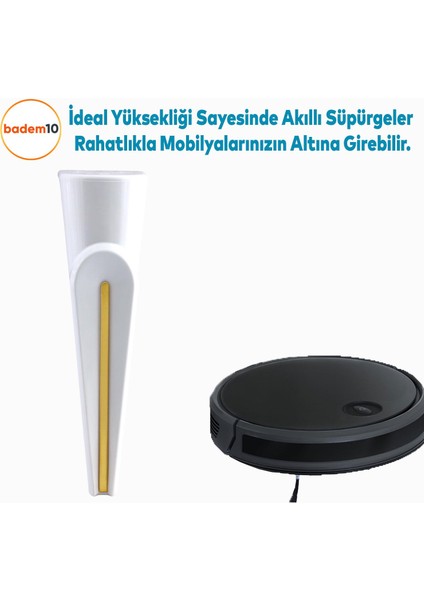 Nota Mobilya Kanepe Sehpa Tv Ünitesi Koltuk Ayağı Baza Ayakları Beyaz Altın Gold Sarı 23 cm indirimleri