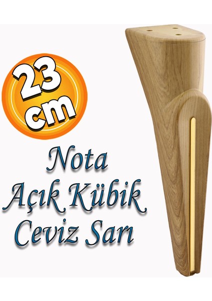 Nota Mobilya Kanepe Sehpa Tv Ünitesi Koltuk Ayağı Baza Ayakları Ahşap Desenli Kahverengi Ceviz 23 cm