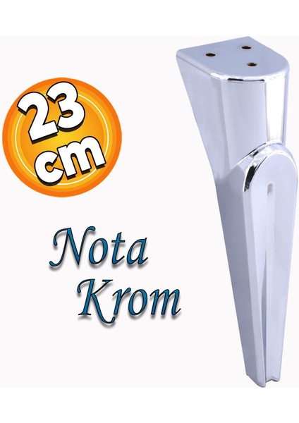 Nota Mobilya Kanepe Sehpa Tv Ünitesi Koltuk Ayağı Baza Ayakları Krom Gümüş 23 cm
