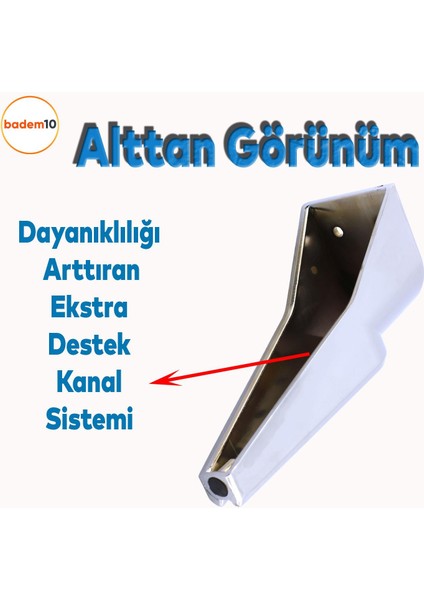 Nota Mobilya Kanepe Sehpa Tv Ünitesi Koltuk Ayağı Baza Ayakları Krom Gümüş 23 cm