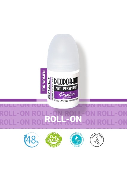Terlemeye Karşı Koku Giderici Kadın Roll On Deodorant Passion 50 ML