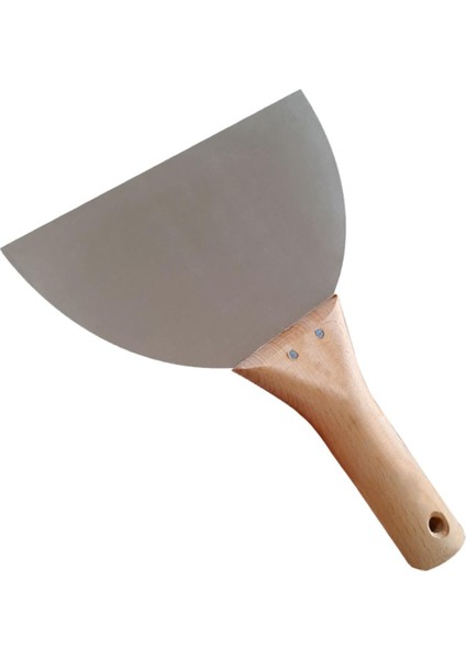 Ahşap Saplı Metal Macun Spatula Temizlik Boya Sıva Kazıma Harç Karıştırma Ispatulası 18 cm