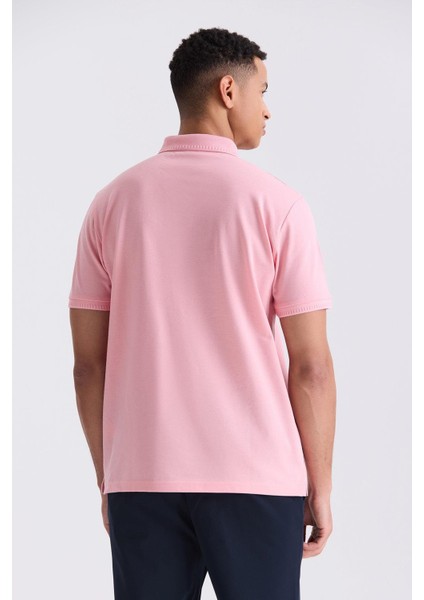 Pembe Slim Fit %100 Pamuk Merserize Polo Yaka T-shirt