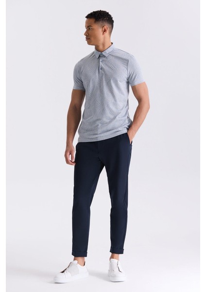 Mavi Slim Fit Desenli Gömlek Yaka T-Shirt fiyatları