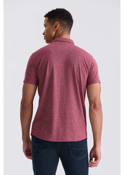 Bordo Slim Fit Gömlek Yaka T- Shirt fırsatları