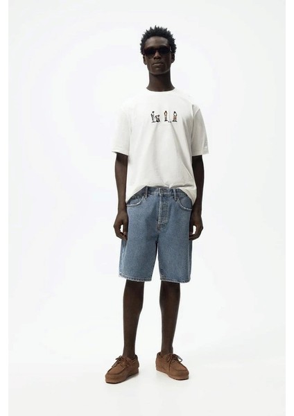 Bisiklet Yaka Club Petanque Baskılı Oversize Erkek T-Shirt fırsatları