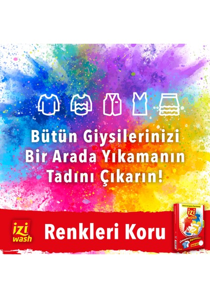 Doğal Renk Koruyucu Mendil, Doğal Renk Ayırıcı Mendil Çamaşır Makinesi için, Yerli Üretim, 72 Adet