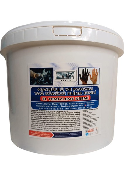 Endüstriyel Granürlü Ponzalı El Temizleme Sabunu ( Kremi ) 5 kg