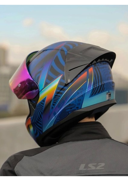 Rapıd 2 Race Optik Kask+Gökkuşağı Cam+Spoıler (Şeffaf+Gökkuşağı Cam)