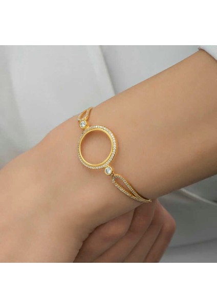 Gümüş Çeyrek Takılabilen Altın Kaplama Kadın Bileklik modelleri