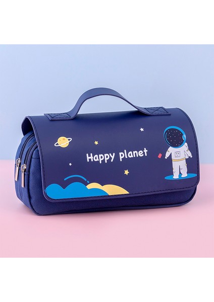 Ilkokul Öğrencisi Kalem Çantası Büyük Kapasiteli Sevimli Taşınabilir Kırtasiye Çantası Yaratıcı Astronot Kırtasiye Kutusu Kalem Çantası (Yurt Dışından)