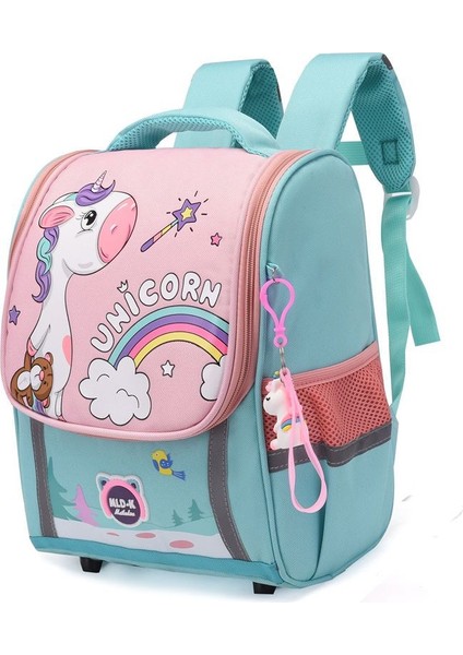 Karikatür Unicorn Iki Omuzlu Ilköğretim Okulu Sırt Çantası (Yurt Dışından)