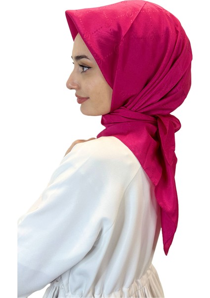 Jakarlı Monogram Eşarp, Piramit Monogram, Desenli Eşarp 01009