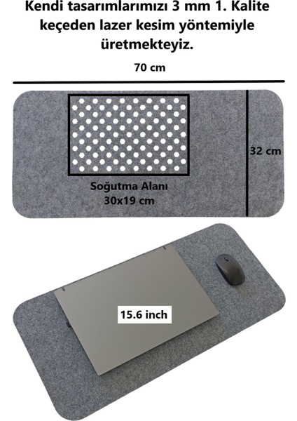 Çalışma Masası Düzenleyici Keçe Bilgisayar Mouse Pedi Masa Üstü Düzenleyici Mat 70X32 cm