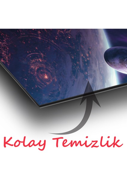 Uzay ve Gezegenler Manzara Panoramik Cam Tablo, Modern Ev Ofis Yatak Odası Duvar Dekoru, Hediyelik