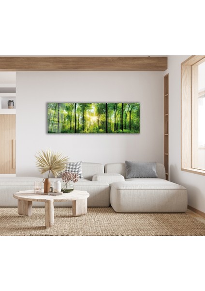 Orman Manzara Panoramik Cam Tablo, Modern Ev Ofis Yatak Odası Duvar Dekoru, Hediyelik Tablo