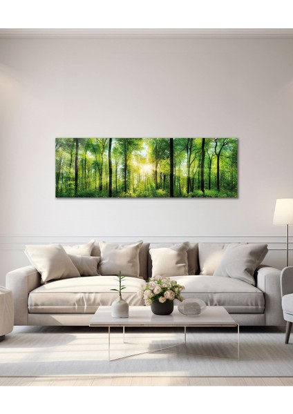 Orman Manzara Panoramik Cam Tablo, Modern Ev Ofis Yatak Odası Duvar Dekoru, Hediyelik Tablo