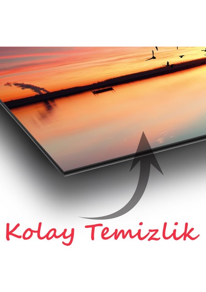 Günbatımı Manzara Panoramik Cam Tablo, Modern Ev Ofis Yatak Odası Duvar Dekoru, Hediyelik Tablo