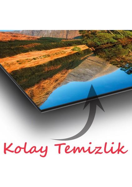 Manzara Dağ ve Göl Panoramik Cam Tablo, Modern Ev Ofis Yatak Odası Duvar Dekoru, Hediyelik Cam