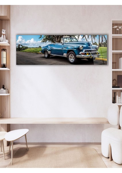 Klasik Araba Panoramik Cam Tablo, Modern Ev Ofis Yatak Odası Duvar Dekoru, Hediyelik Tablo