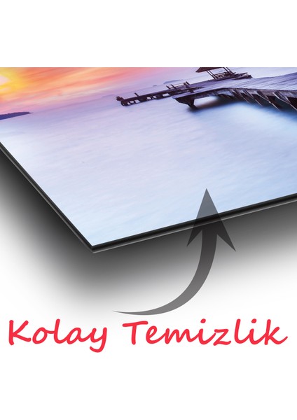 Deniz Manzara Panoramik Cam Tablo, Soyut Modern Ev Ofis Yatak Odası Duvar Dekoru, Hediyelik Tablo