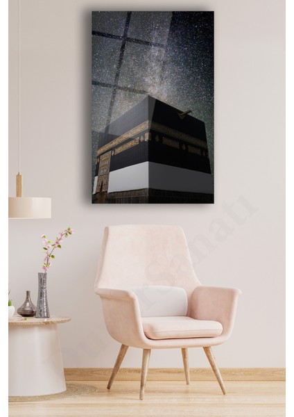 Kabe Kutsal Topraklar Islami Dikey Cam Tablo Dini Modern Ev Ofis Salon Hediyelik Büyük Tablo