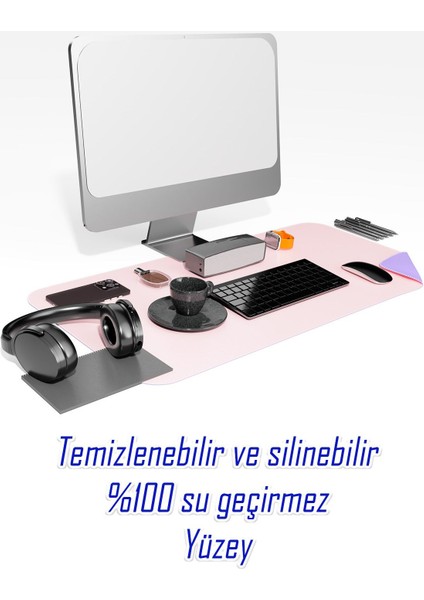 Deri Mousepad Oyuncu 80X40CM Matı Laptop ve Bilgisayar Uyumlu Geniş Gaming Masa Sümeni ve Mouse Pad Ofis Uyumlu