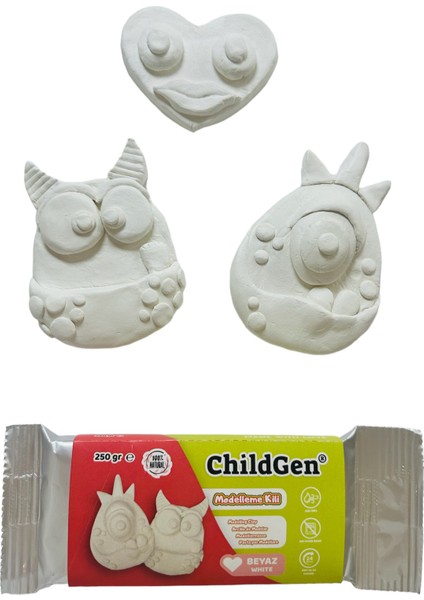 Doğal Modelleme Kili (Modelling Clay), Hava ile Kurur (Air-Dry), Beyaz , 250GRAM