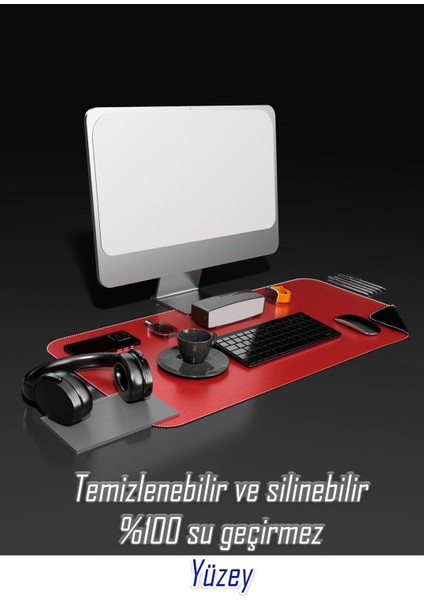 Deri Mousepad Oyuncu 80X40CM Matı Laptop ve Bilgisayar Uyumlu Geniş Gaming Masa Sümeni ve Mouse Pad Ofis Uyumlu