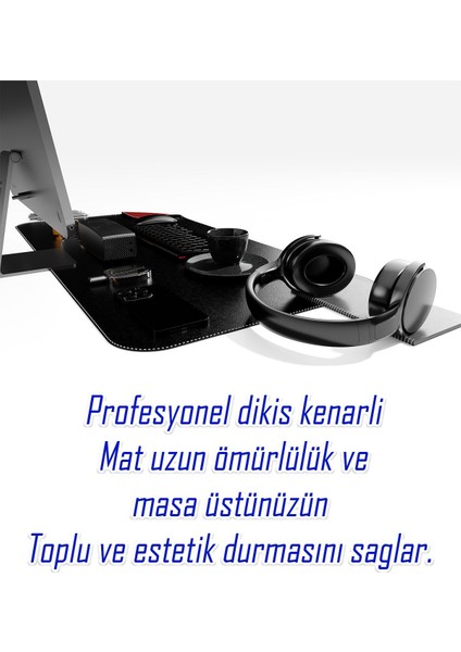 Deri Mousepad Oyuncu Matı Laptop ve Bilgisayar Uyumlu Geniş Gaming Masa Sümeni ve Mouse Pad 80X40CM